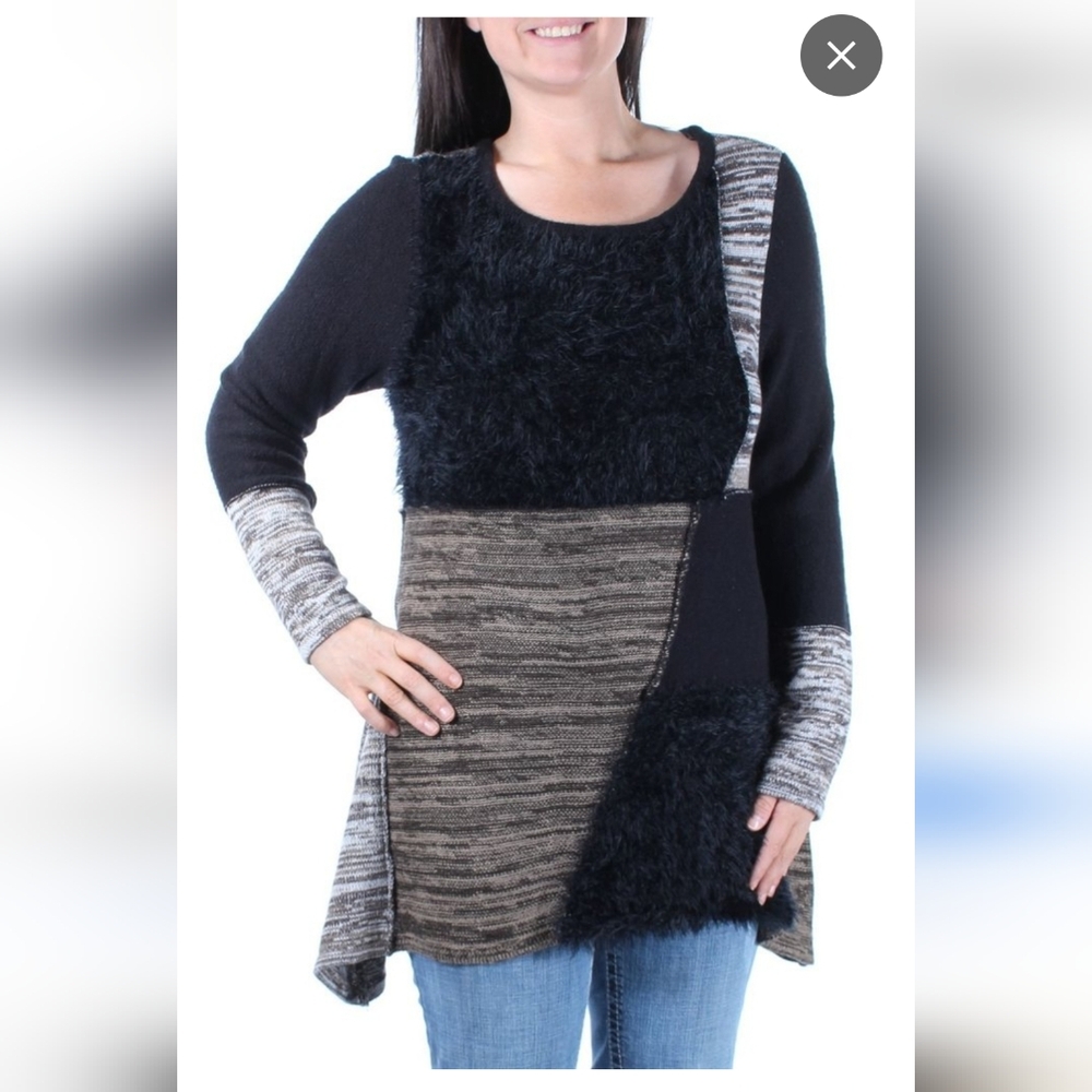 Style & Co Patchwork Acrylic Sweater